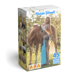Bavarian Beauty Marina nackt im Dirndl mit Pferd