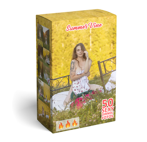 Summer Vine: Anna im Dirndl auf einer Almwiese im Bett